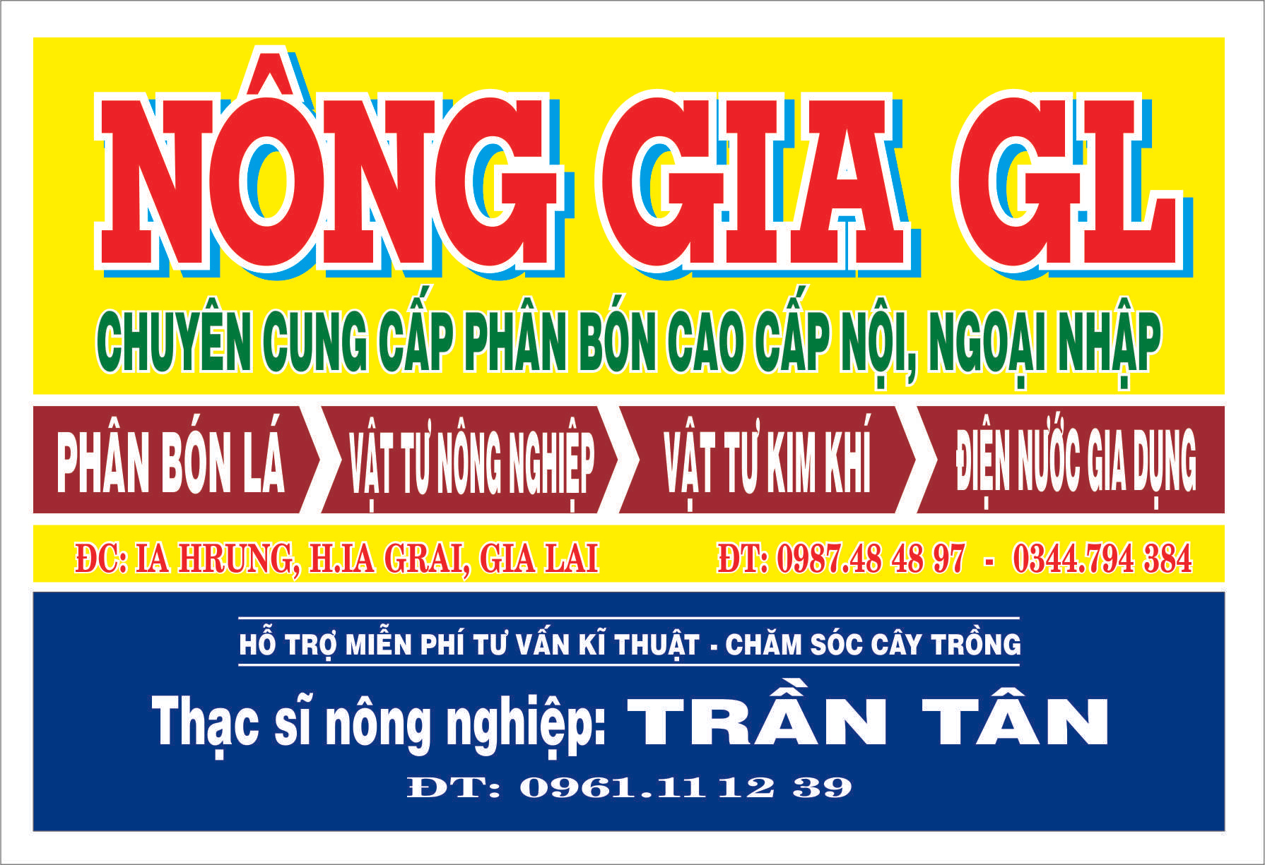 Read more about the article Cửa Hàng Phân Bón iA Hrung – NÔNG GIA GL